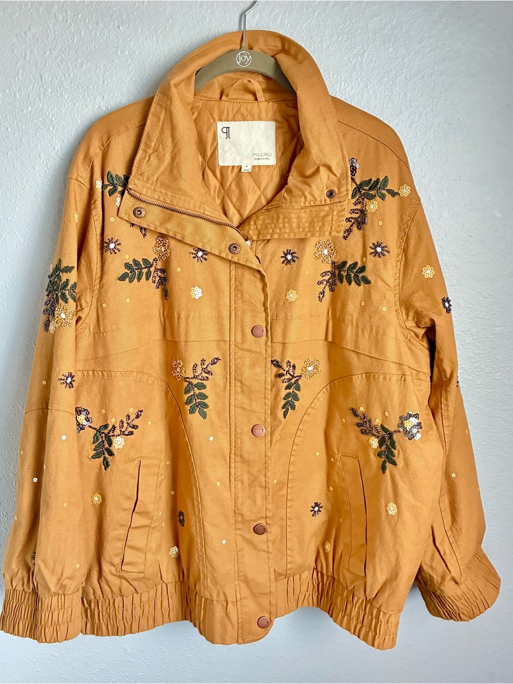 Pilcro Mustard Yellow Embroidered Utility Jacket - Picture 2 of 7